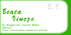 beata vincze business card